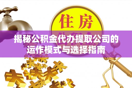 内埔揭秘公积金代办提取公司的运作模式与选择指南