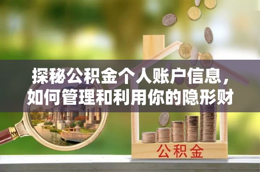 内埔探秘公积金个人账户信息，如何管理和利用你的隐形财富